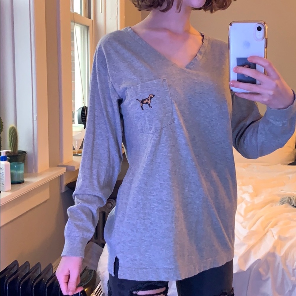 PINK grey long sleeve
